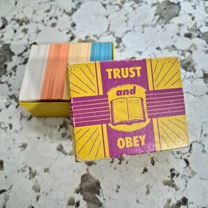Vintage 1950s Trust & Obey Bible Cards - Bible Promises to Trust, Bible Commands